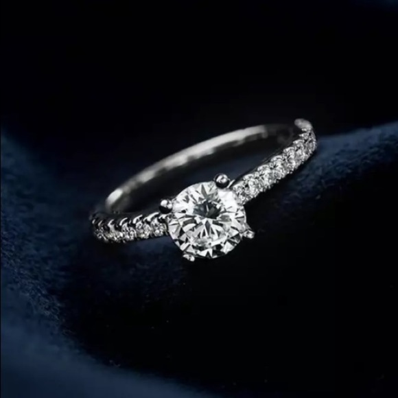 925 Sterling silver engagement diamond ring - Picture 3 of 6
